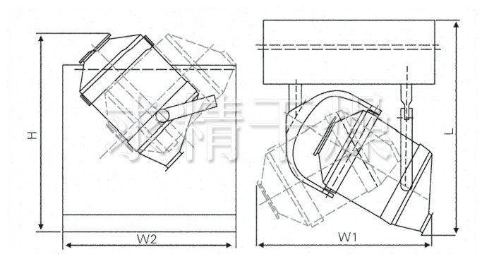 三维运动混合机结构示意图